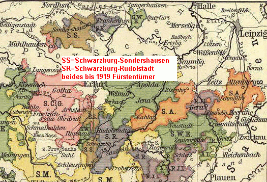 Karte mit Staatsgebiet von 1875
